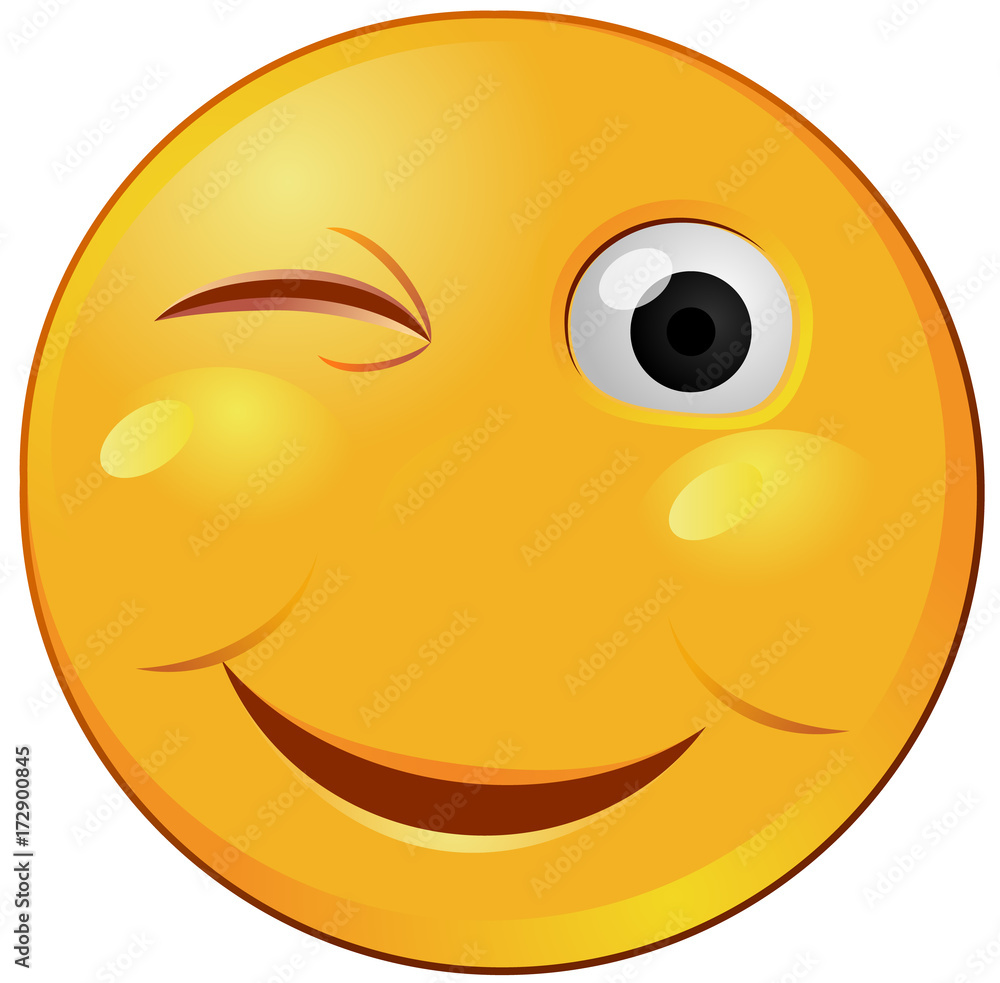Winking emoji vector image Stock Vector | Adobe Stock