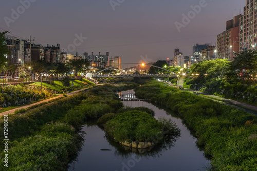 seoul city night  south korea by long exposure