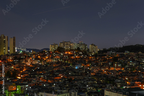 seoul city night  skyline  south korea 