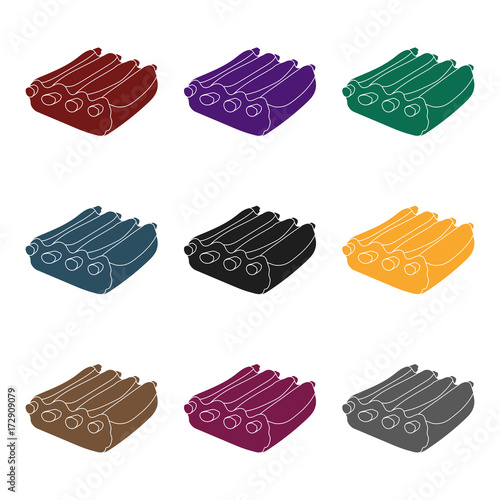 Pork ribs icon in black style isolated on white background. Meats symbol stock vector illustration