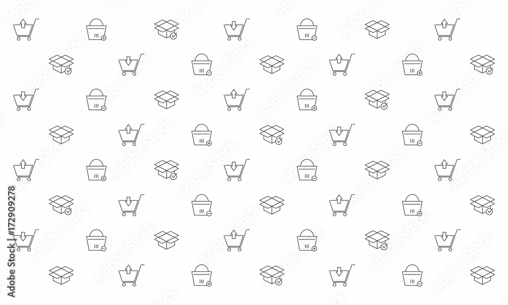 Mono line Shopping Element Icon Pattern Background for Web Banner, Landing Page, Wallpaper Mono line Shopping Element Icon Pattern Background for Web Banner, Landing Page, Wallpaper