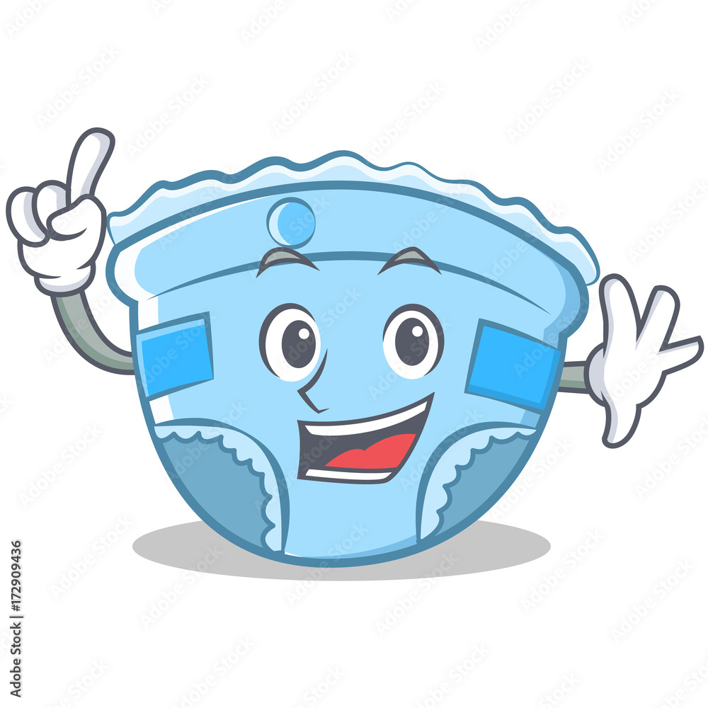 Finger baby diaper character cartoon Stock Vector Adobe Stock