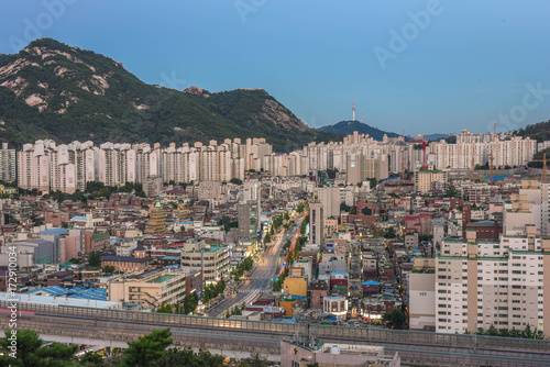 Photography seoul city night, skyline, south korea