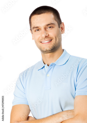 Cheerful young man, over white © vgstudio