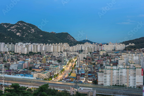 Canvas Print seoul city night, skyline, south korea