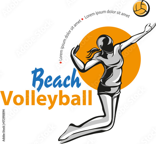 Vcetor abstract, volleyball logo event