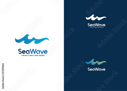 Sea Wave Logo Template Design Vector, Emblem, Design Concept, Creative Symbol, Icon