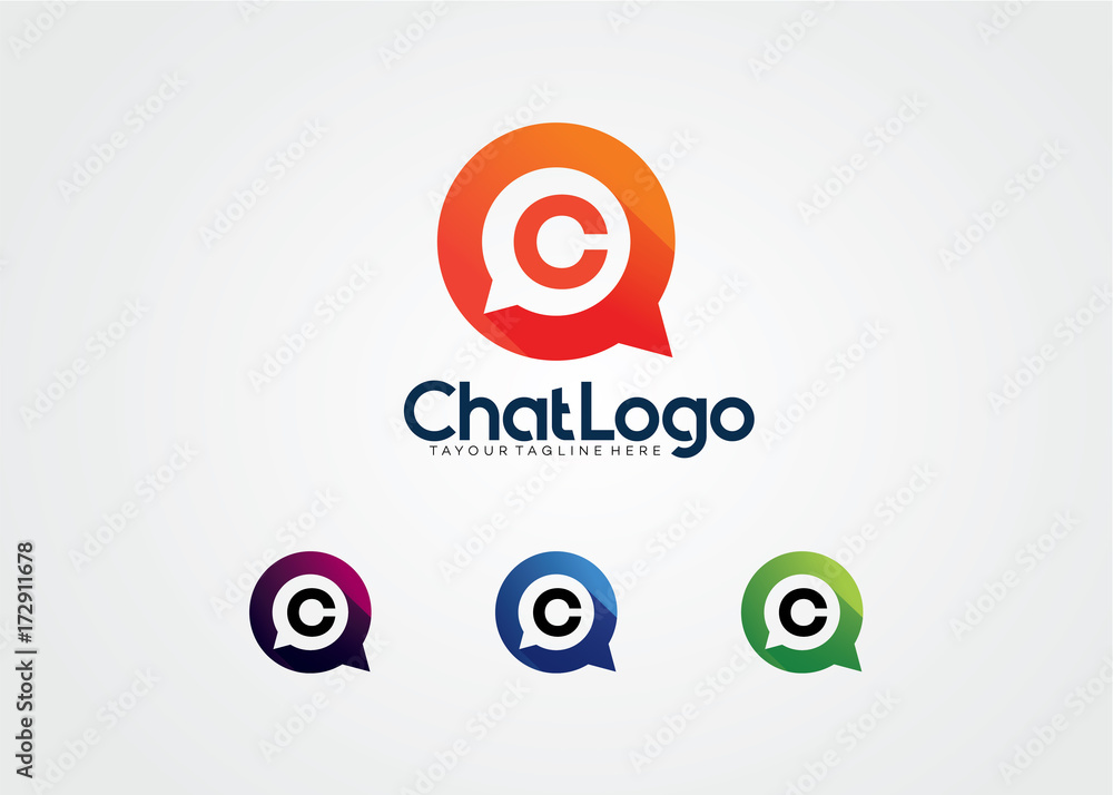Letter C Chat Bulb Logo Template Design Vector, Emblem, Design Concept, Creative Symbol, Icon
