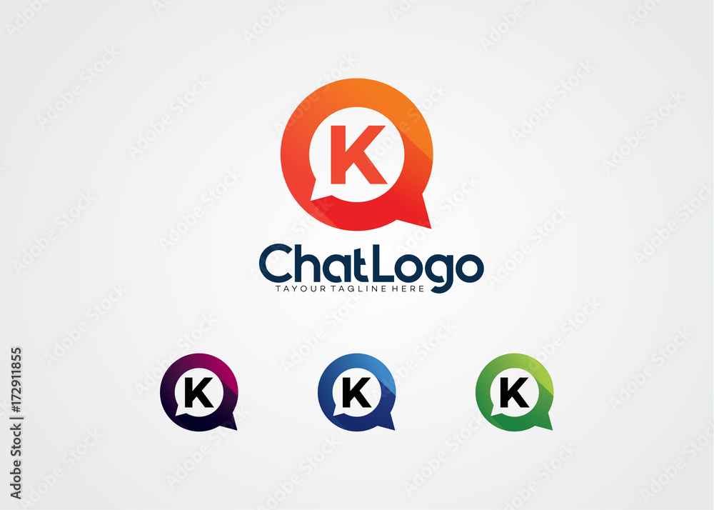 Letter K Chat Bulb Logo Template Design Vector, Emblem, Design Concept,  Creative Symbol, Icon Stock Vector | Adobe Stock