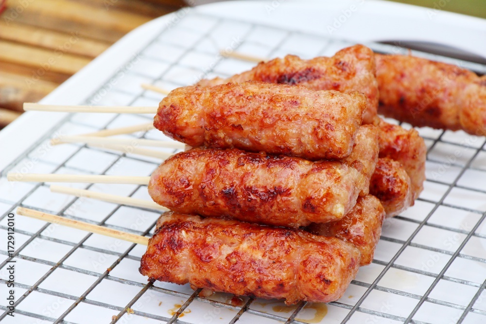 Grilled sausage asia is delicious Grilled sausage asia is delicious
