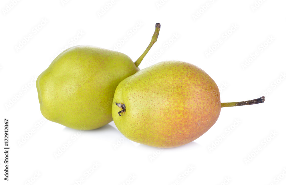 fresh red fragrant pear on white background fresh red fragrant pear on white background