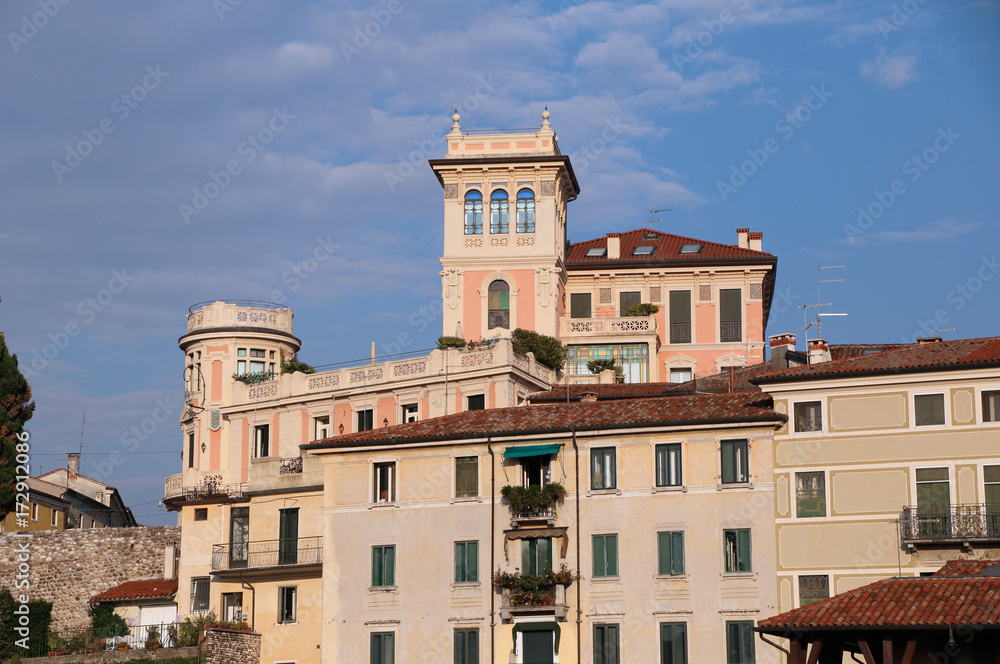 historic centre of Bassano del Grappa of Italy