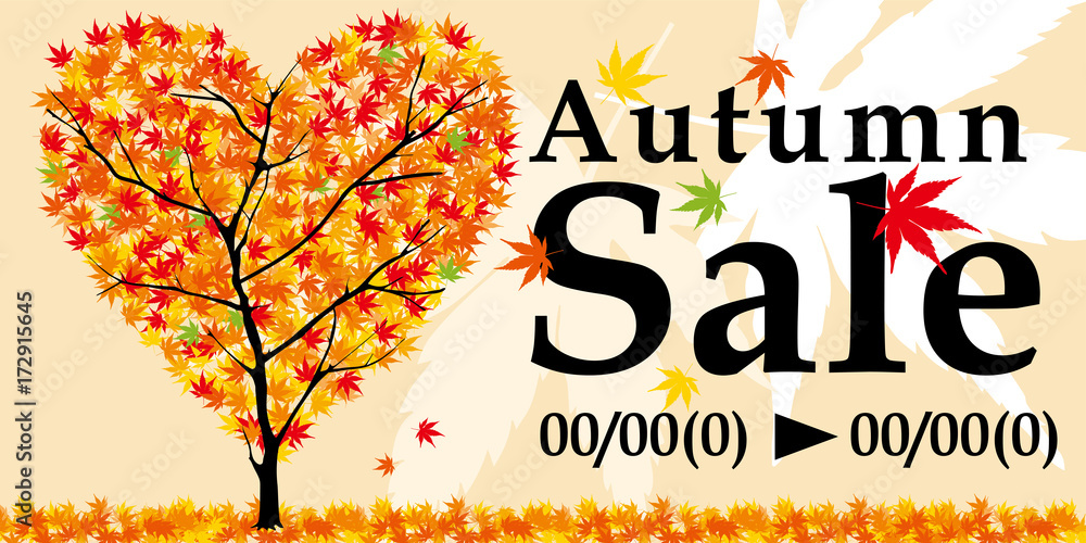秋のイメージの背景｜Illustration for promotion of autumn images Autumn Sale｜オータム