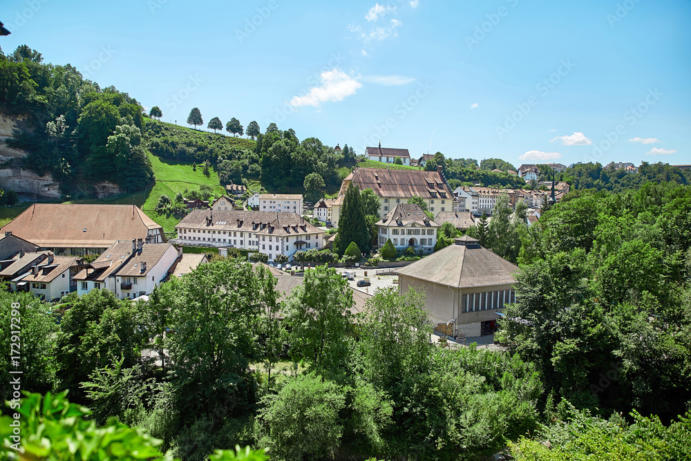 Panoramic view of Fribourg, Switzerland
