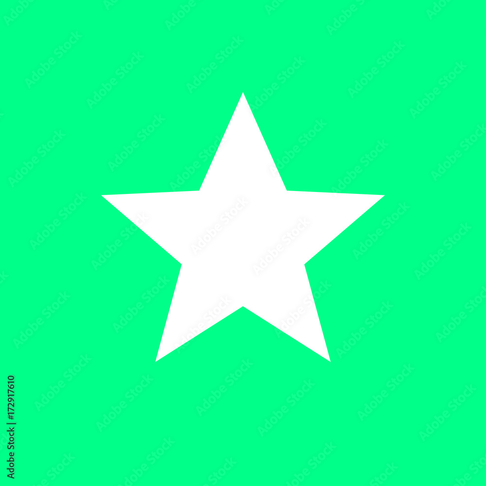 White star on green background vector illustration White star on green background vector illustration