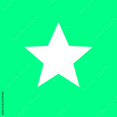 White star on green background vector illustration