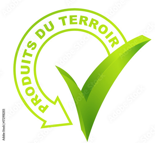 produits du terroir sur symbole validé vert