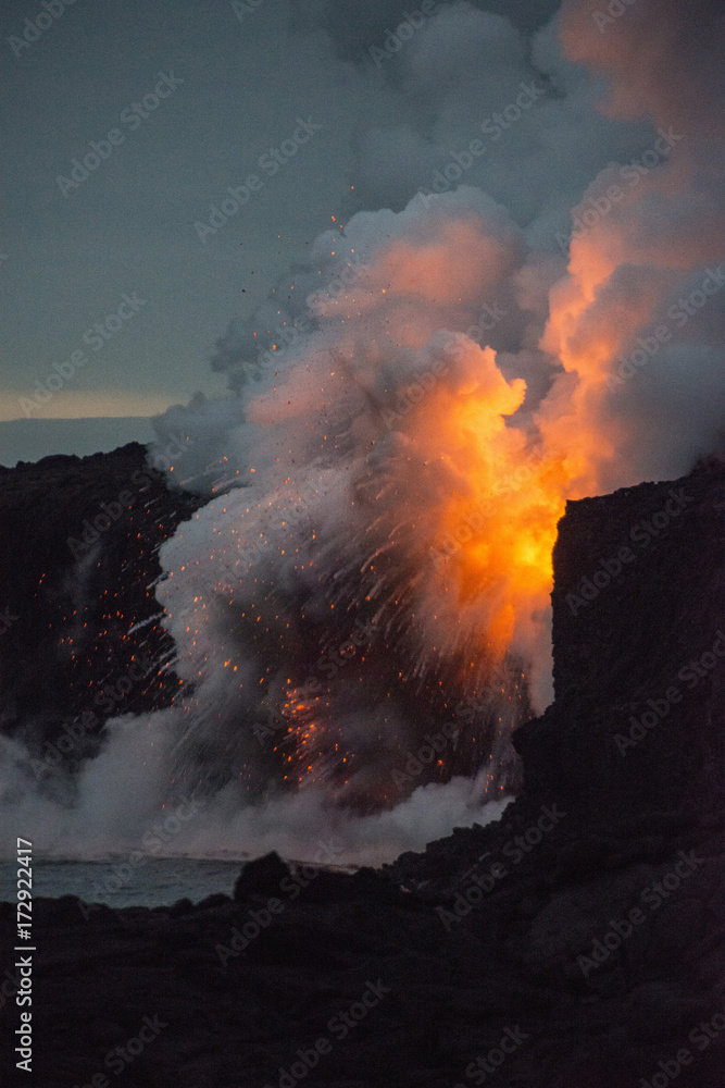 Hawaii Island Kalapana lava Ocean entries