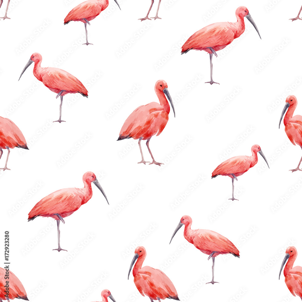 Fototapeta premium Watercolor tropical vector pattern