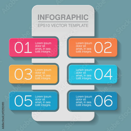 Vector infographic template for diagram, graph, presentation, chart, business concept with 6 options.