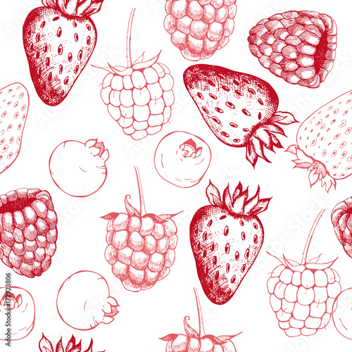 Vector pattern with  berries.