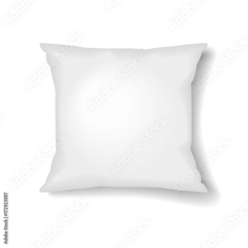 Square Pillow Template Isolated on White Background