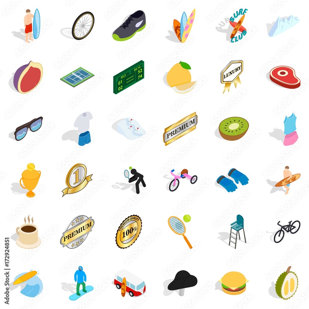 Obraz premium Premium icons set, isometric style