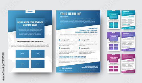 template of modern brochures with diagonal elements with a gradient