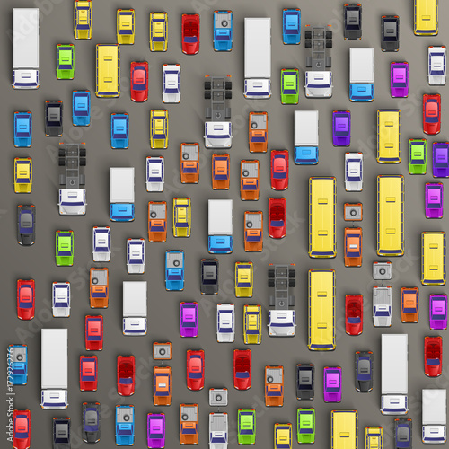Road cars transport, traffic jam background. Vector illustration