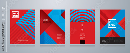 Red blue and black abstract background. Minimal covers design. 