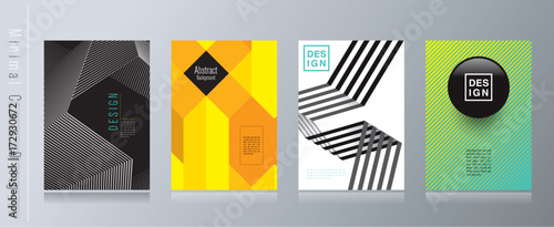 Black white yellow and blue abstract background. Minimal covers design. 