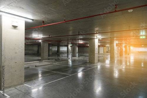 Empty underground cars parking.