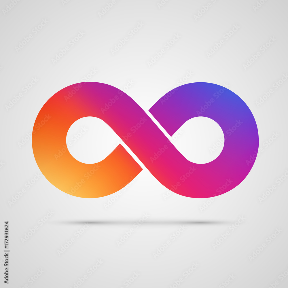 Obraz premium Infinity symbol with color gradient. Vector illustration