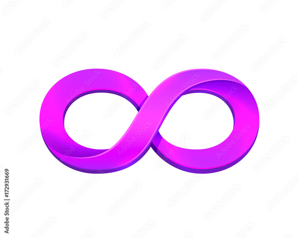 Infinity purple symbol on the white background. Vector illustration Infinity purple symbol on the white background. Vector illustration