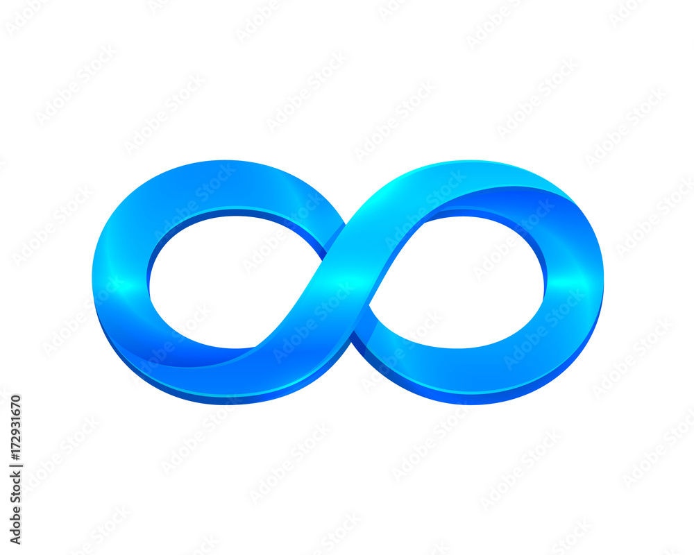 Infinity blue symbol on the white background. Vector illustration Infinity blue symbol on the white background. Vector illustration