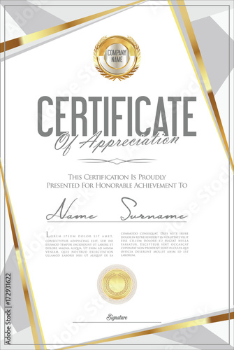 Certificate or diploma retro template