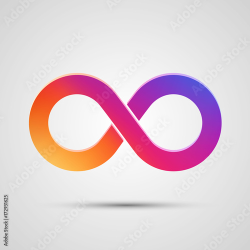 Infinity symbol with color gradient. Vector illustration