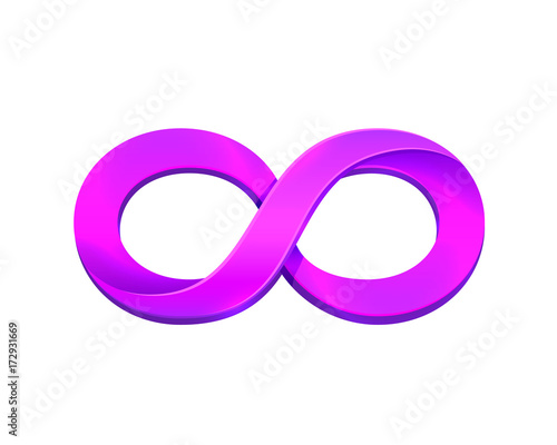 Infinity purple symbol on the white background. Vector illustration
