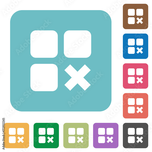 Component cancel rounded square flat icons