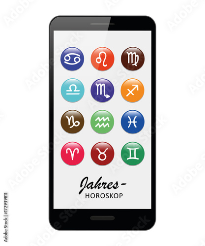 jahreshoroskop auf dem smartphone
