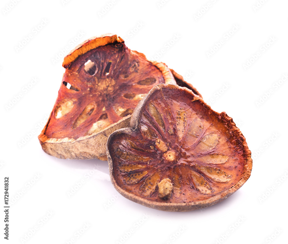 Dried quince isolated on white background Dried quince isolated on white background