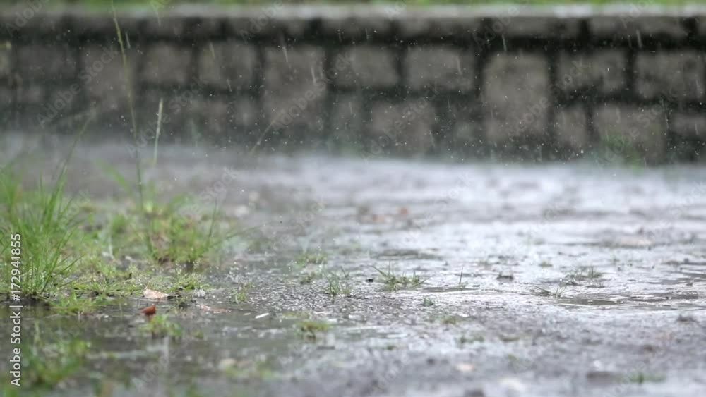 Heavy rain on road Heavy rain on road
