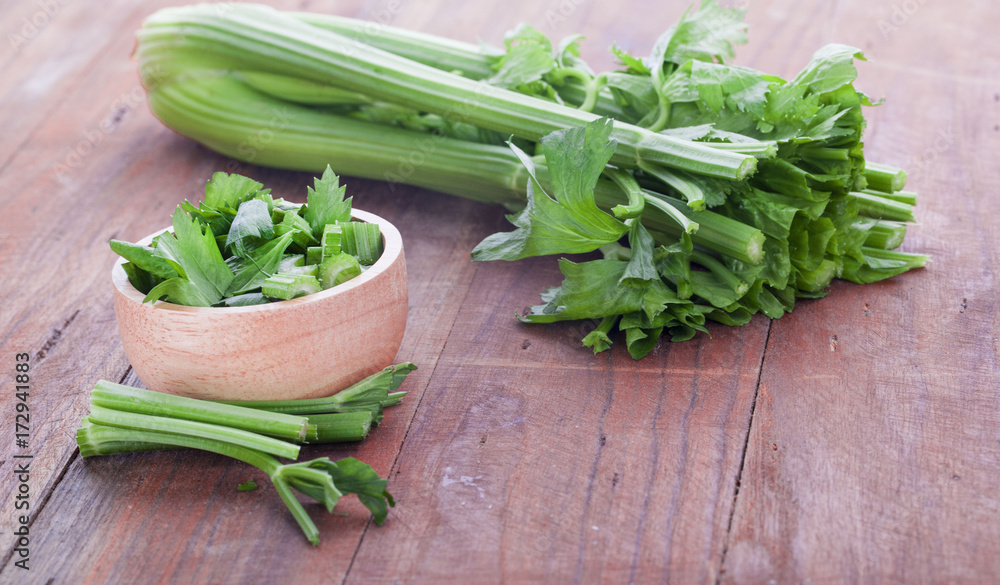 Celery On a wooden background Celery On a wooden background