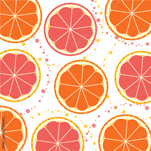 Pattern with oranges and grapefruit