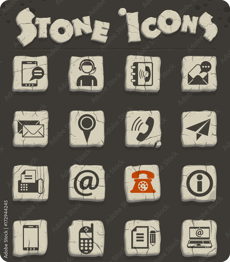 contact us stone icon set contact us stone icon set