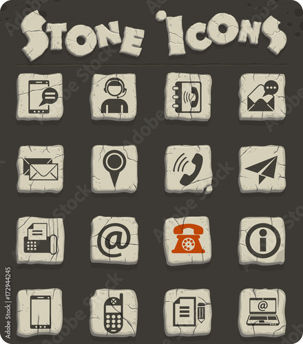 contact us stone icon set