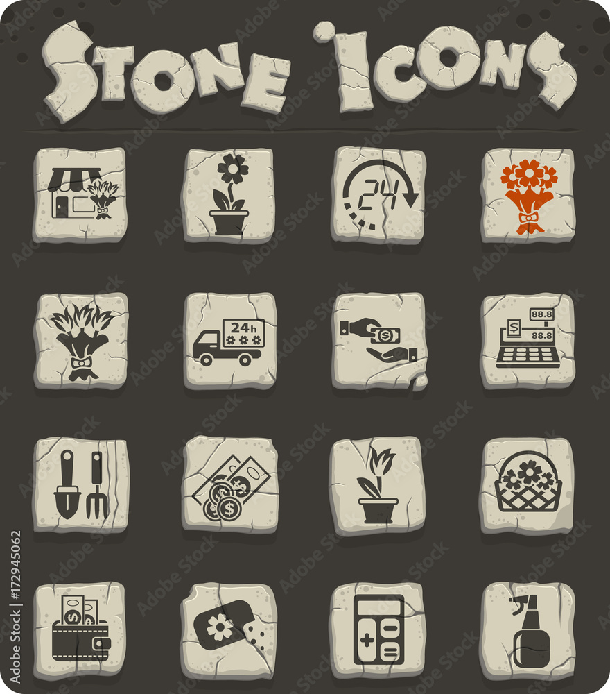 Fototapeta premium flower shop icon set