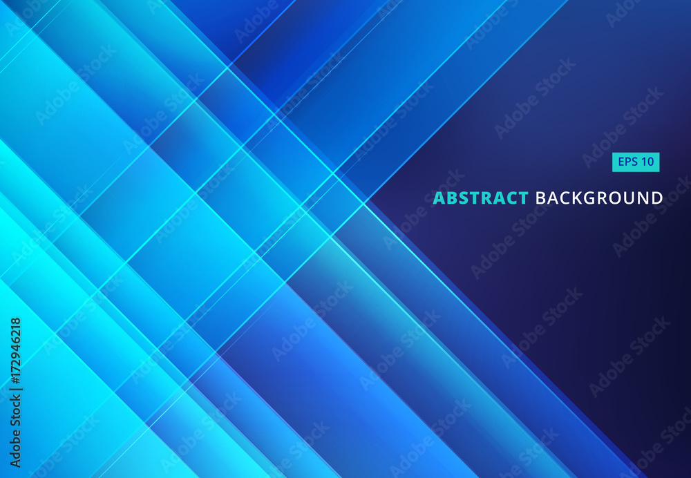 Fototapeta premium Abstract blue image that depicts technology with overlapping diagonal lines. Vector