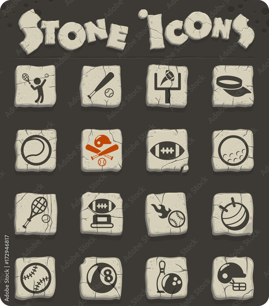 sport stone icon set sport stone icon set