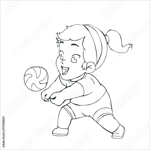 children playing volleyball